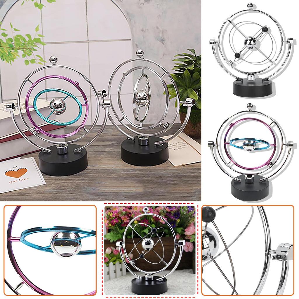 Electronic Perpetual Motion Desk Toy Revolving Balance Balls Physics Science Toy