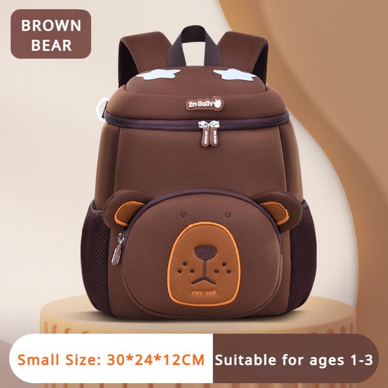 Autumn Winter New Kindergarten Schoolbag Three-dimensional Cartoon Lion Cat SBR Waterproof Satchel Lightweight Bucket Backpack for Boy 1-6 Years Old