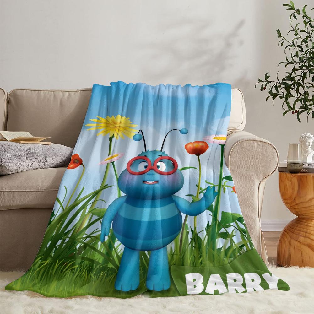 GUOYU Blanket MMaya The Bee With Flowers Throw Soft Flannel Throw Summer Blanket Lightweight Cozy Nap Blanket for Sofa Bed Travel
