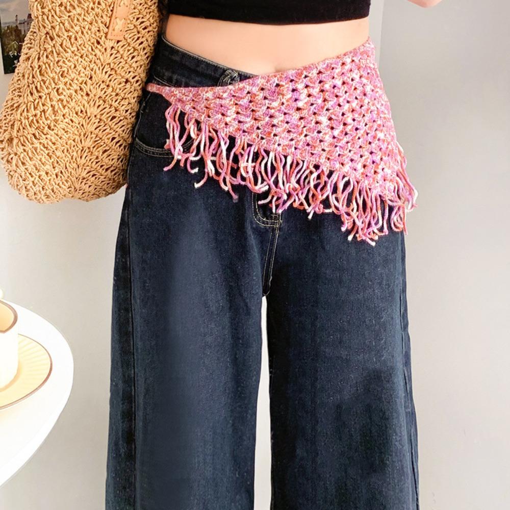Cummerbund Ethnic Style Waist Band Bohemian Turban Apron Wrap Knitted Triangle Headscarf Summer