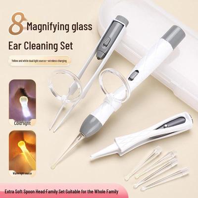 Детский светодиодный набор для чистки ушей: Светящаяся ухочистка, детские пинцеты с подсветкой и перезаряжаемый инструмент с мягким наконечником