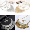 1Set Lady Metal Tassels Coins Pendant Chain Bib Necklace Earrings Jewelry Chic