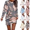 Платье с длинным рукавом для женщин, повседневное пуловер с принтом, платье-свитер, осень