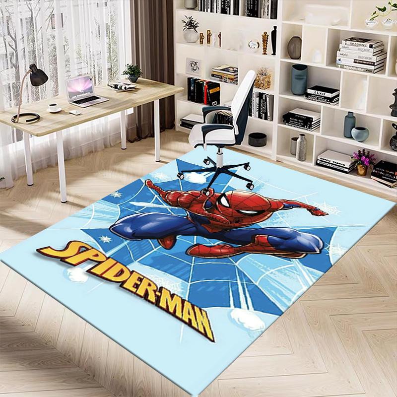 Spiderman Web Adventure Carpet For Playroom Bedroom Living Room Sofa Home Decorkids Game Area Rug Nonslip Floor Mat