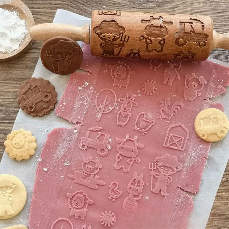Формы для выпечки, печенье с мультяшными животными, печатные скалки, инструменты для ручной работы, эмбоссирующие палочки