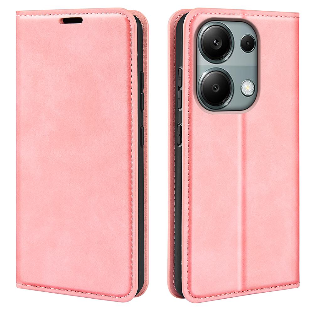 For Xiaomi Redmi Note 13 Pro 4G/Poco M6 Pro 4G Case Skin-Feel PU Leather Wallet Flip Phone Cover