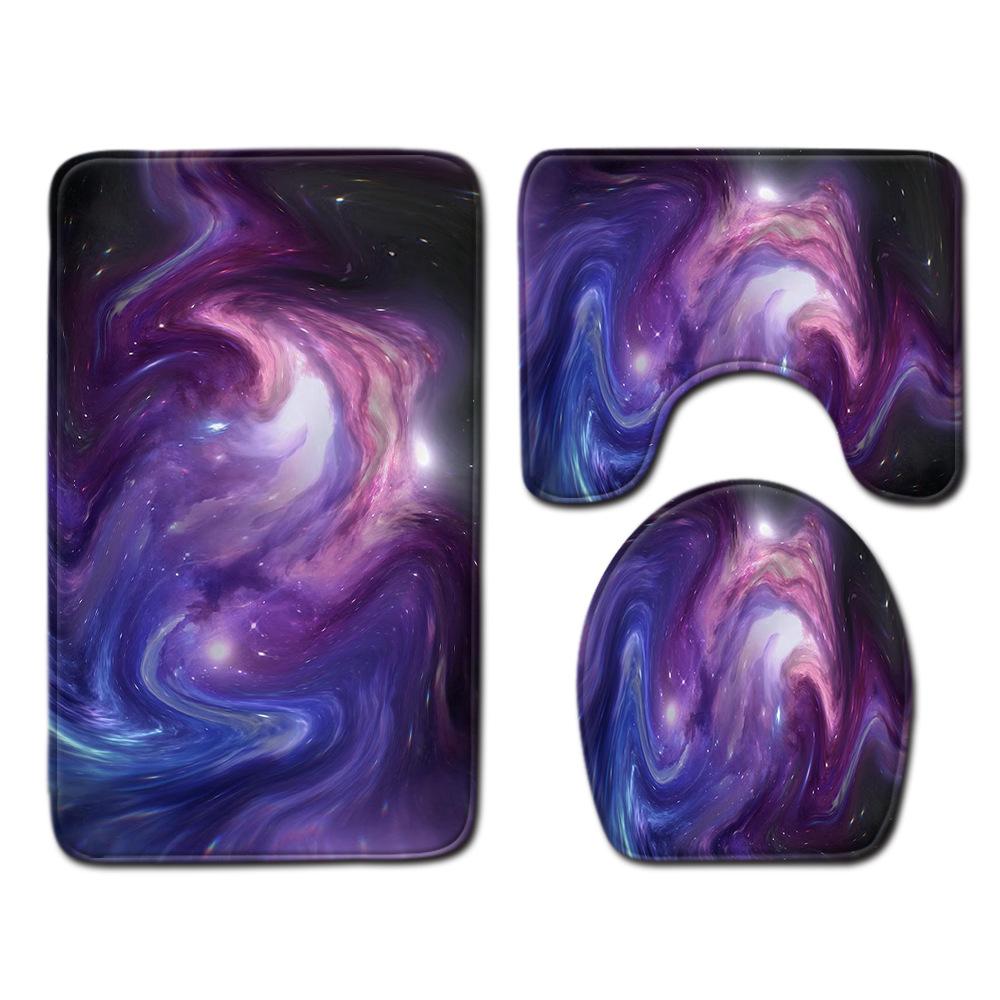 Gradual Change Pattern Toilet Floor Mat Three-Piece Bathroom Three-Piece Carpet Door Mat