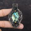 Abalone Shell Pendant Copper Wire Wrapped Pendant Handmade Pendant Abalone Shell Jewelry Gemstone Pendant Dainty Copper Jewelry Gift For Mom