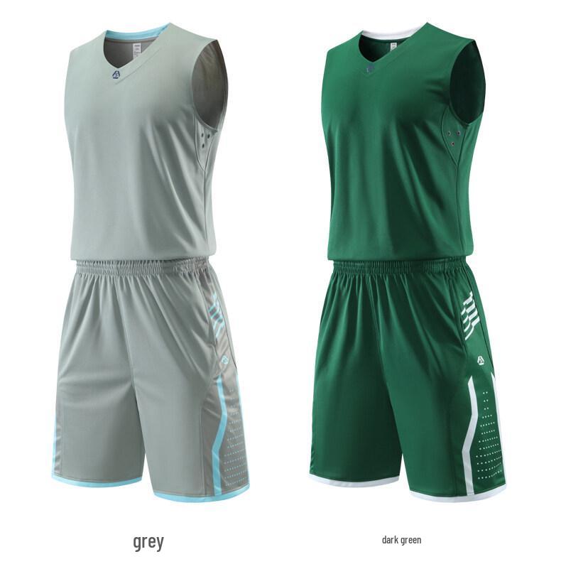 Solid Color Sleeveless Basketball Uniform Set: Vest Style Sports Running Suit
