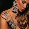 Crystal Snake Earrings Fashion Decoration 2024 Wedding Statement Nightclub Rhinestone Exaggerated Jewelry for Women