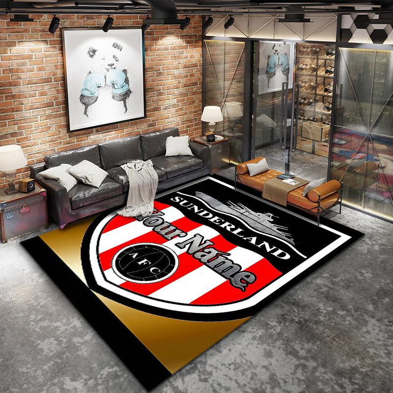 Sunderland Association Football Club Custom Name Carpet Rug For Living Room Bedroom Home Sofa Decoration Kids Play Nonslip Floor Mat