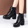 Leather Women Boots Thick Women High-heeled Genuine Boot High-quality Female Boots Women Shoes