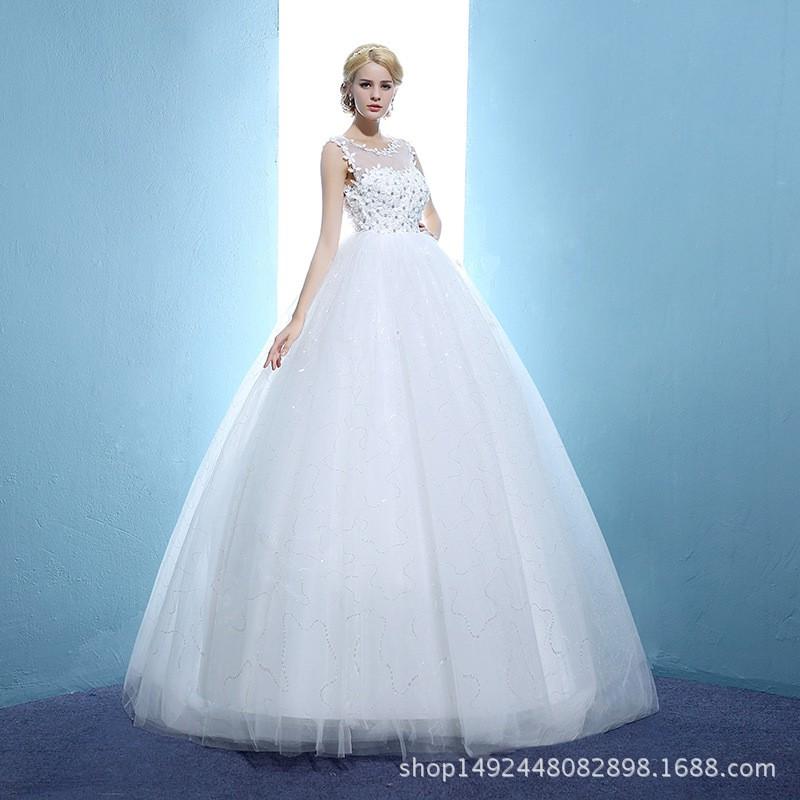 Elegant One-Shoulder High-Waist Floor-Length Wedding Dress Bride Maternity Red White Lace Bridal Gown