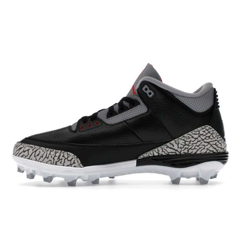 Air Jordan 3 Retro TD Cleat Black Cement Men Sneakers Fire-Red Cement-Grey White FZ8626-001