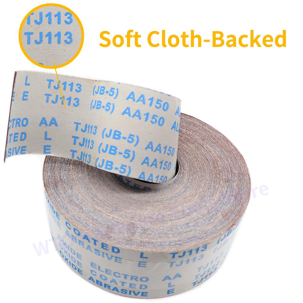2m 100mm Width Sandpaper Roll 60-800 Grits Emery Cloth Roll Aluminum Oxide Abrasive Sandpaper for Wood Furniture Metal Sanding