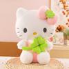 Green Clover Fourleaf Bow Cat Plush Toy Girlfriends Lucky Gift