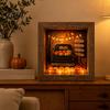 Carved Halloween Figures Lighted Frame Ornaments, Light Up Shadow Box, Warm Decorative Accents Atmosphere LED Lights for Home Living Room Bedroom