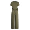 Women 2 Piece Outfits Sets Summer Short Sleeve Ruched Tops And Wide Leg Pants Tracksuit Matching Outfits