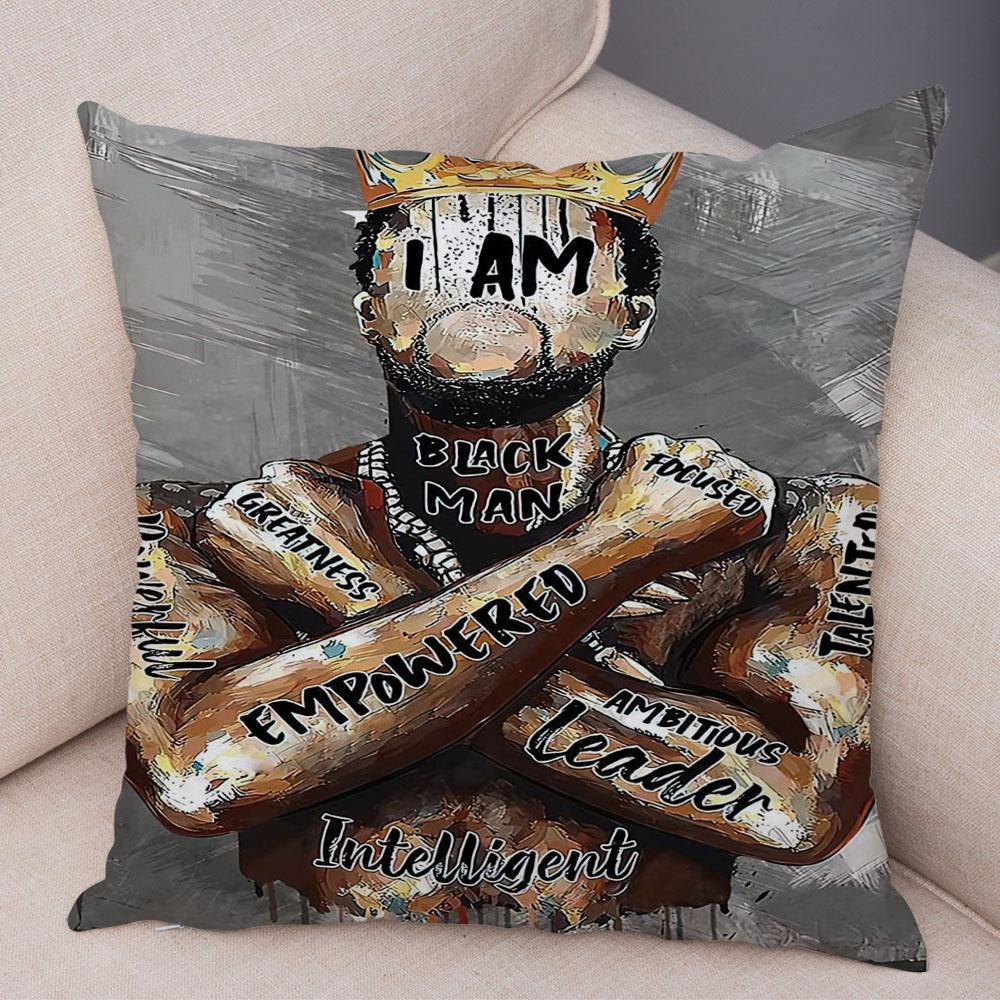 Чехол для подушки с изображением красивой леди, черная наволочка в африканском стиле для девочек, украшение для дивана, автомобиля, дома, наволочка