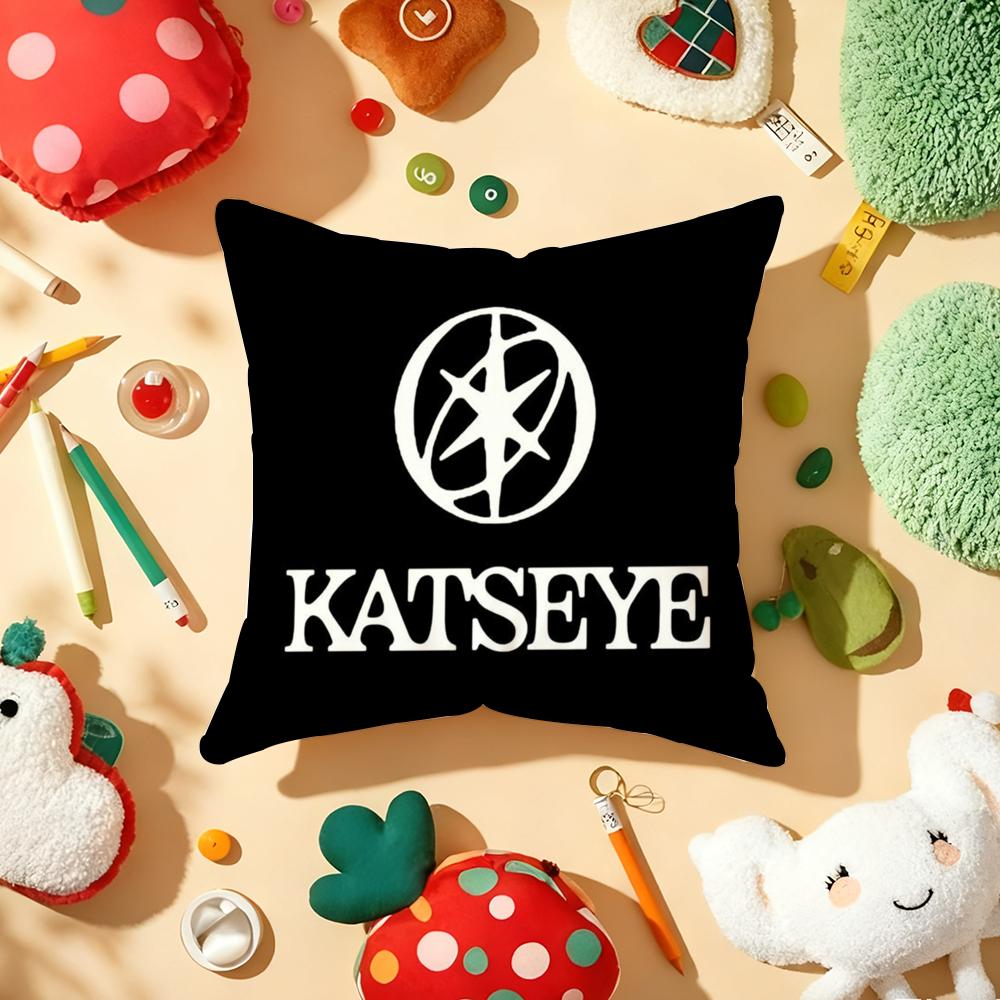 Girl Group KKatseye Pillow Case Plush Fabric Soft DoubleSided Printed Sofa Warm Winter Home Gift Cushion Cover