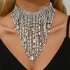 Преувеличенное длинное ожерелье с бахромой в виде капли воды, модные и роскошные женские аксессуары для вечеринки в ночном клубе