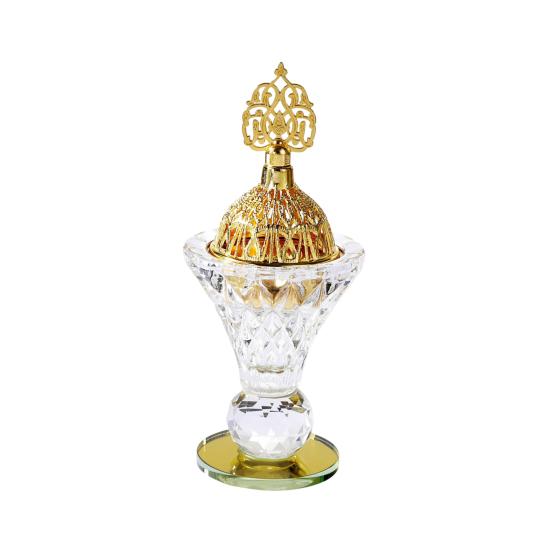 Арабская курильница для благовоний Стеклянный настольный держатель для благовоний с крышкой Полый конус для благовоний
