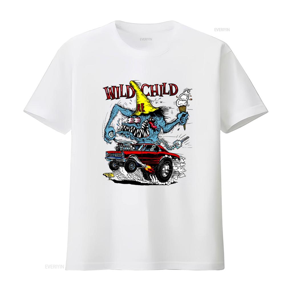 Футболка Ed Big Daddy Roth Rat Fink Hot Rod Wild Child для S 5XL Американская Сделано фанатами Серая винтажная Стиранная Удобная уличная одежда