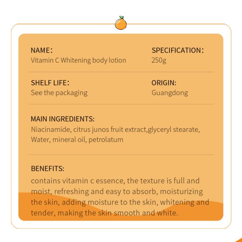 VC Whitening Body Lotion SADOER Vitamin C Увлажнение и увлажнение кожи