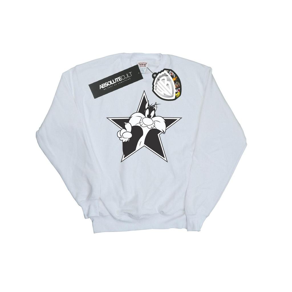Looney Tunes Mens Sylvester Mono Star Sweatshirt