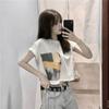 Short Sleeved T Shirt Women's Top Student Korean Edition Loose Summer Destroy Navel Fashion T Shirt