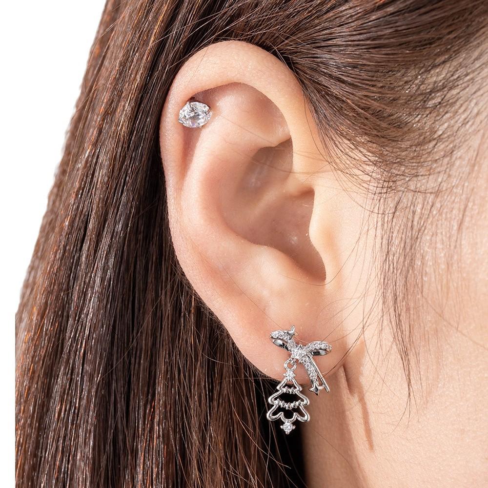 Рождественские серьги-пусеты из титановой стали Henson для девочек - На винтовой застежке, Дизайн высокого класса для мочки уха/хряща уха