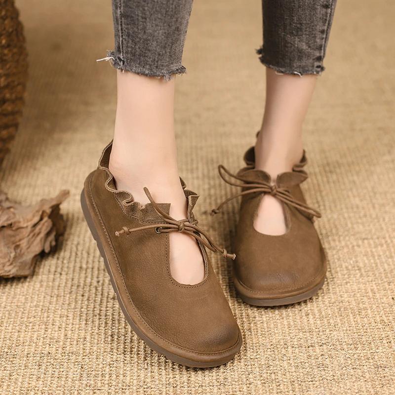 Весна-лето Мягкие оригинальные туфли Artmu на плоской подошве для женщин со шнуровкой из натуральной кожи, удобные, роскошные, элегантные туфли для женщин Zapatos