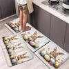 1Pcs Anti Fatigue Kitchen Rugs, Bunny Eggs Print Waterproof Non-Slip Thick Cushioned Kitchen Mat Heavy Duty Comfort Standing Mat for Kitchen