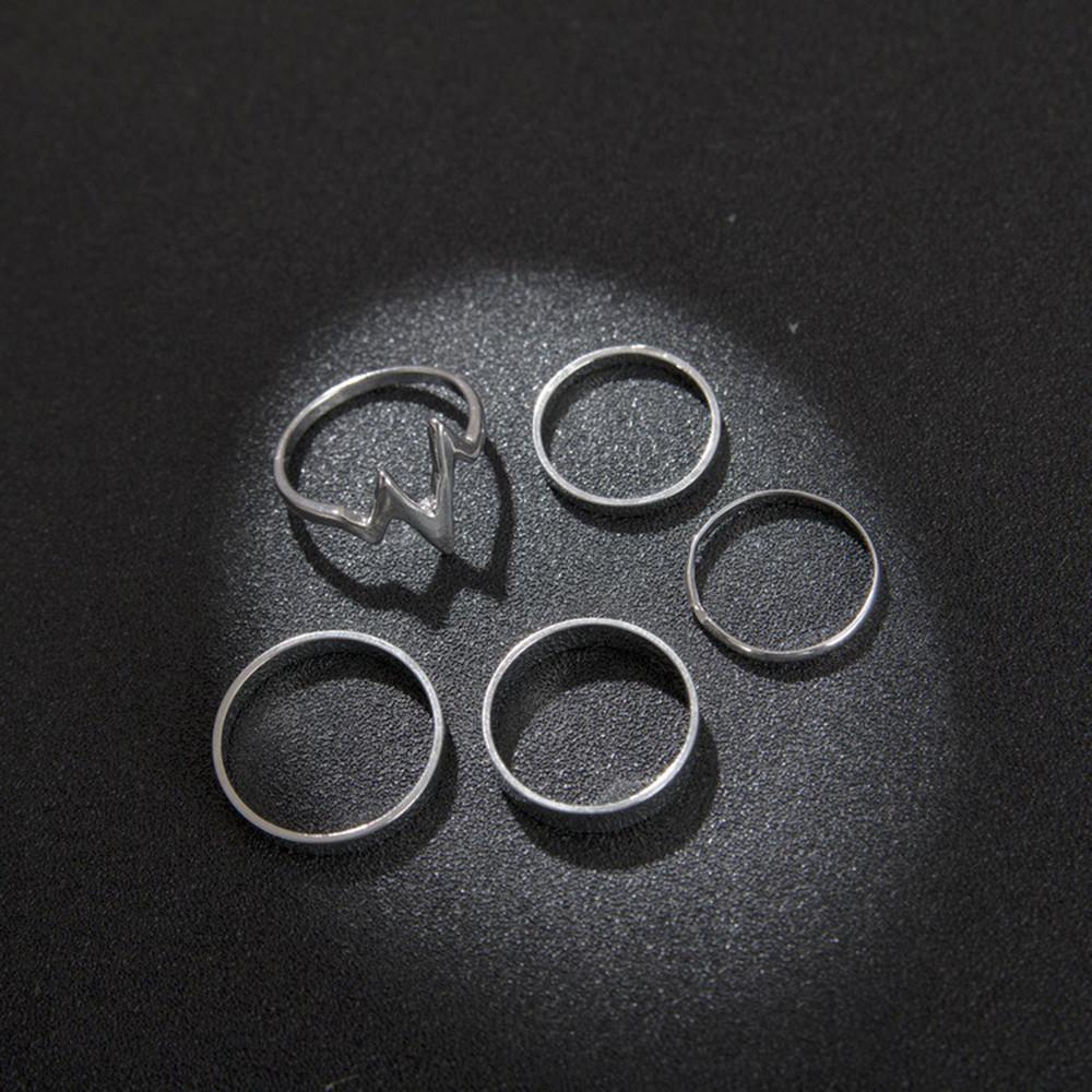 Женское кольцо Новый женский набор колец Сплав гладкие кольца набор из 5