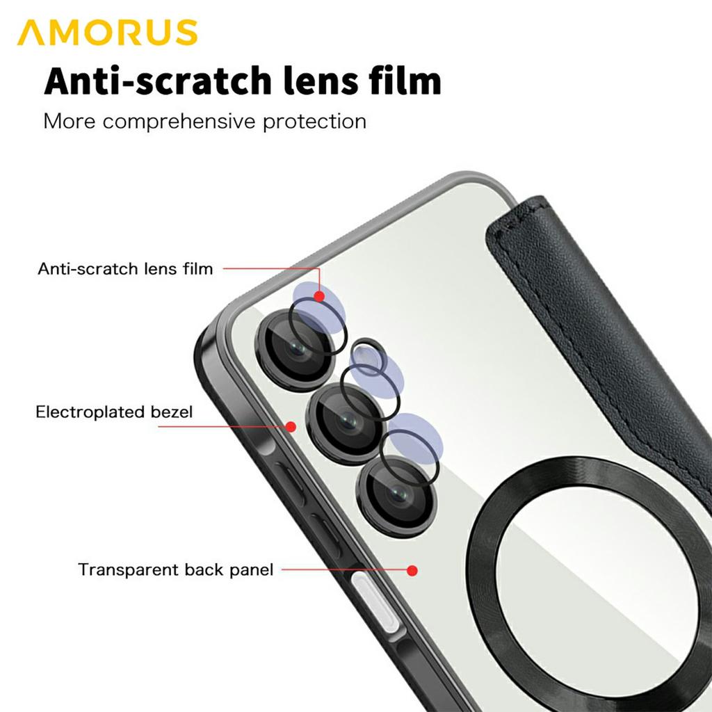 Чехол для Samsung Galaxy A16 4G/5G, совместимый с MagSafe, блокирующий RFID кардхолдер, кожаный чехол для телефона