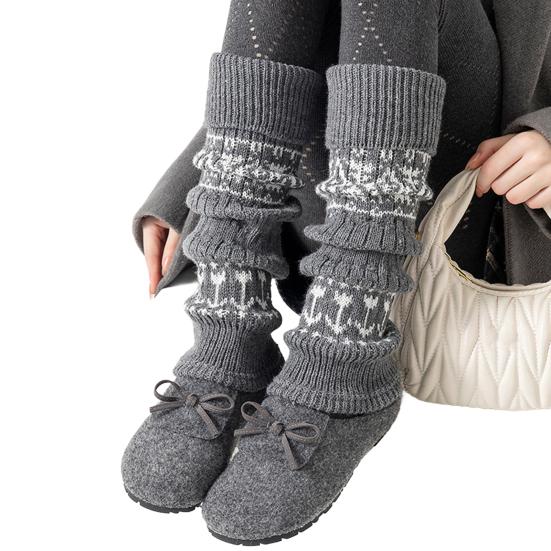 Вязаные гетры женские ретро богемные гетры зимние чехлы для обуви манжеты для сапог для вечеринок свиданий уличной одежды