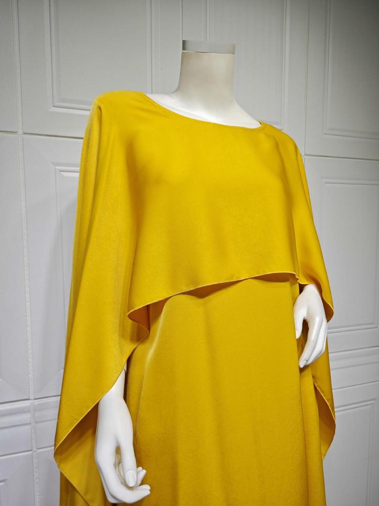 Абайя из атласа в современном стиле: MQ108 Длинное скромное платье с рукавами оверсайз