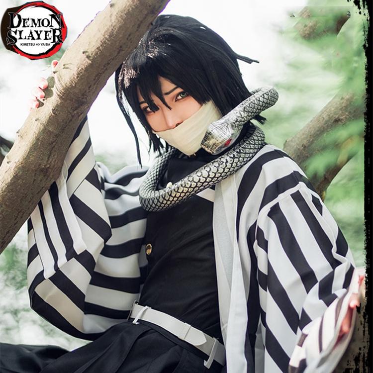 Новый Косплей Игуро Обанай Змея Аниме Клинок Рассекающий Демонов Kimetsu No Yaiba Косплей Игуро Обанай Кимоно Брюки Топ Форма Kisatsutai Набор Костюмов на Хэллоуин
