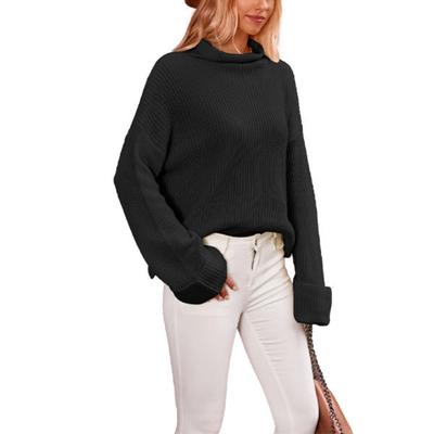 Женский зимний свободный повседневный свитер с круглым вырезом