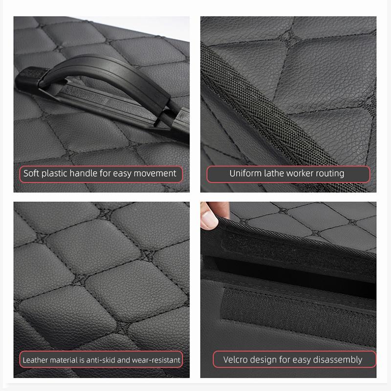 For Jeep Leather Suitcase Car Trunk Organizer Box Foldable Storage Bin For Jeep Grand Cherokee Wrangler JK Gladiator Compass