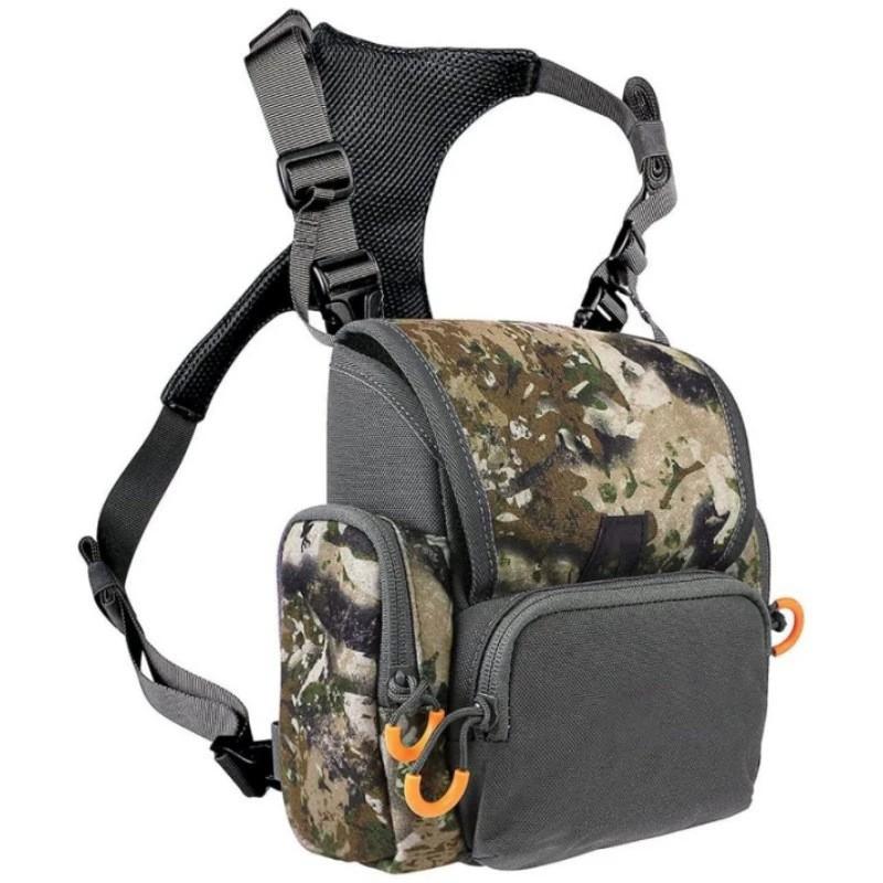Binocular Harness Chest Pack with Rangefinder Pouch & Rain Cover Bino Harness with Rain Cover for Hunting