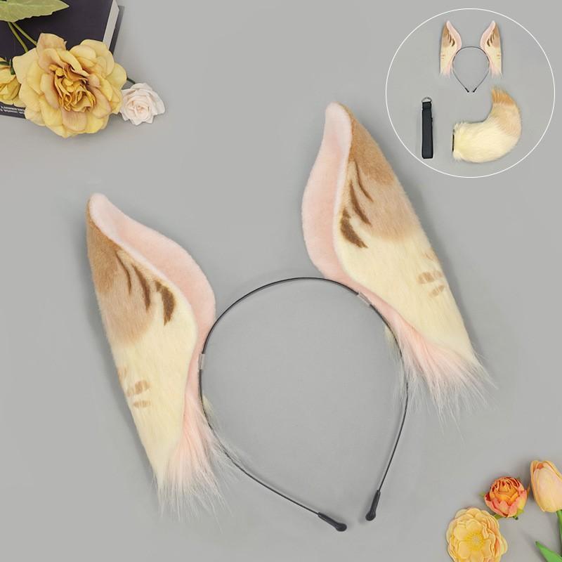 Plush Rabbit Ears Headband Tail Set Anime Cosplay Adult Costume Accessory Japan Style