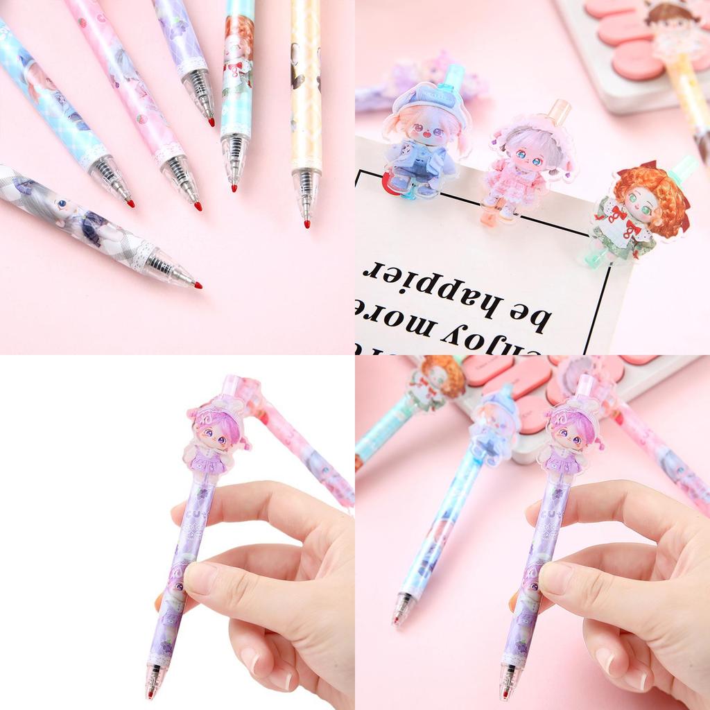 48-piece Box Of 0.5mm Cartoon Cotton Doll Sticky Push Pens Great For Students And Girls 926)