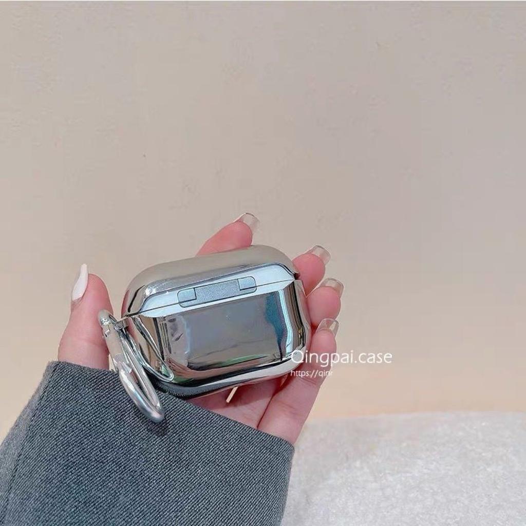 ins wind plating three-dimensional silver premium love for Apple AirPods wireless bluetooth headset protective case cover