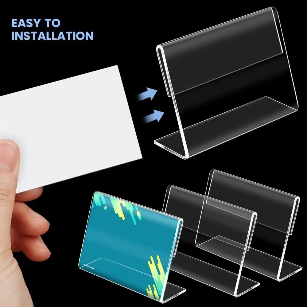 10Pcs L Shape Price Tag Clip Stand Acrylic Card Holder New Small Label Holder