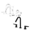 Double Handle Three Hole Bathroom Basin Faucet Black 304 Stainless Steel Hot And Cold Mixed Washbasin Faucet Black Basin Tap