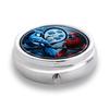 Portable Pill Box with 3 Compartments, Mini Metal Medicine Organizer Case, Cute Printed Pill Container for Vitamins, Pills, Jewelry, Travel, Daily Use