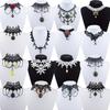 Vintage Handmade Retro Gothic Lace Tassel Pendant Choker Necklace Jewelry