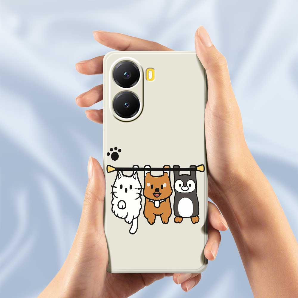 For Xiaomi Redmi Turbo 4 5G/Poco X7 Pro 5G Case Three Animal Dolls Pattern Printing Straight Edge TPU Phone Back Cover