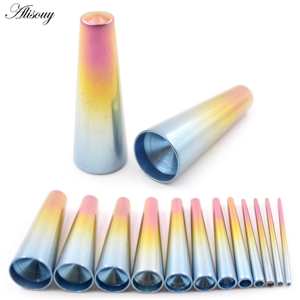 Alisouy 1PC титановый градиент фиолетовый вогнутый конус вставные штифты конусный калибр расширитель пирсинг инструмент профессиональные украшения для тела